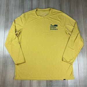 Howler Bros Long Sleeve Tech Shirt Men’s 2XL XXL UPF 50+ Yellow